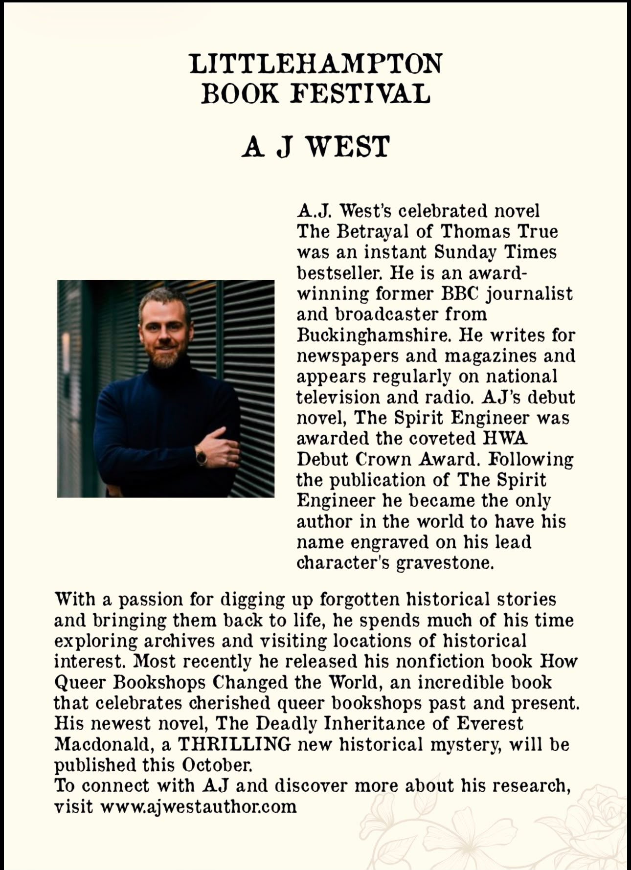 Author Panel - Littlehampton Book Festival - Saturday 24th October 11am