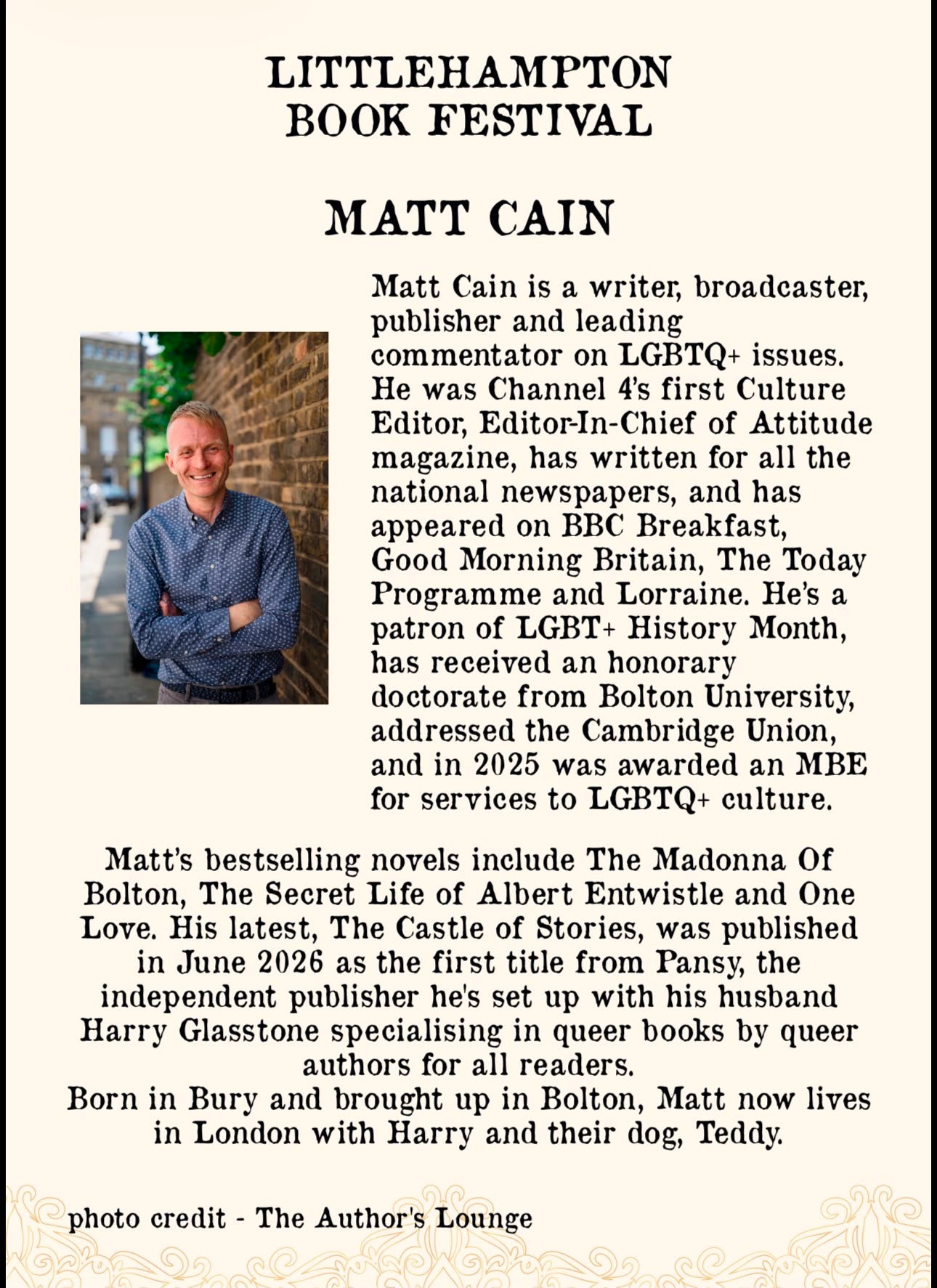 Author Panel - Littlehampton Book Festival - Saturday 24th October 11am