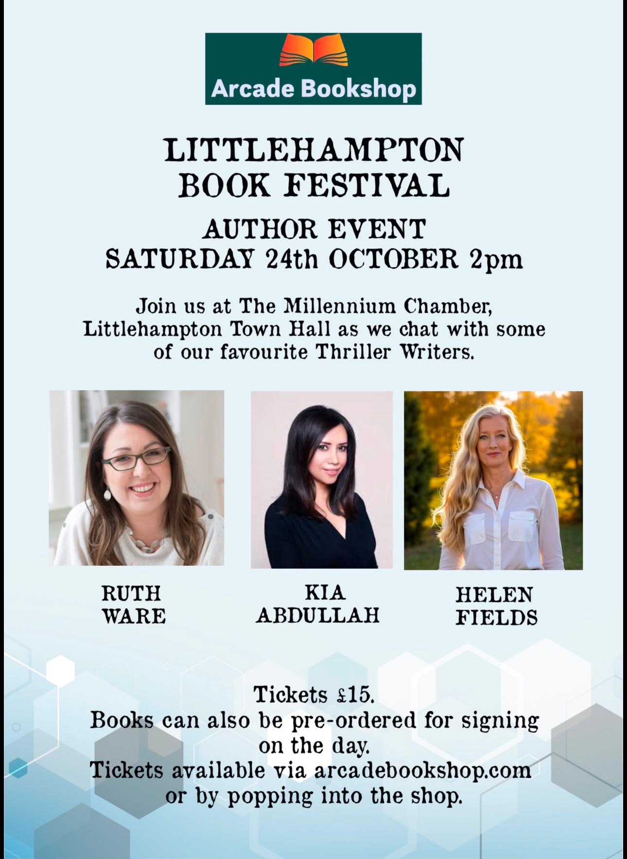 Author Panel - Littlehampton Book Festival - Saturday 24th October 2pm