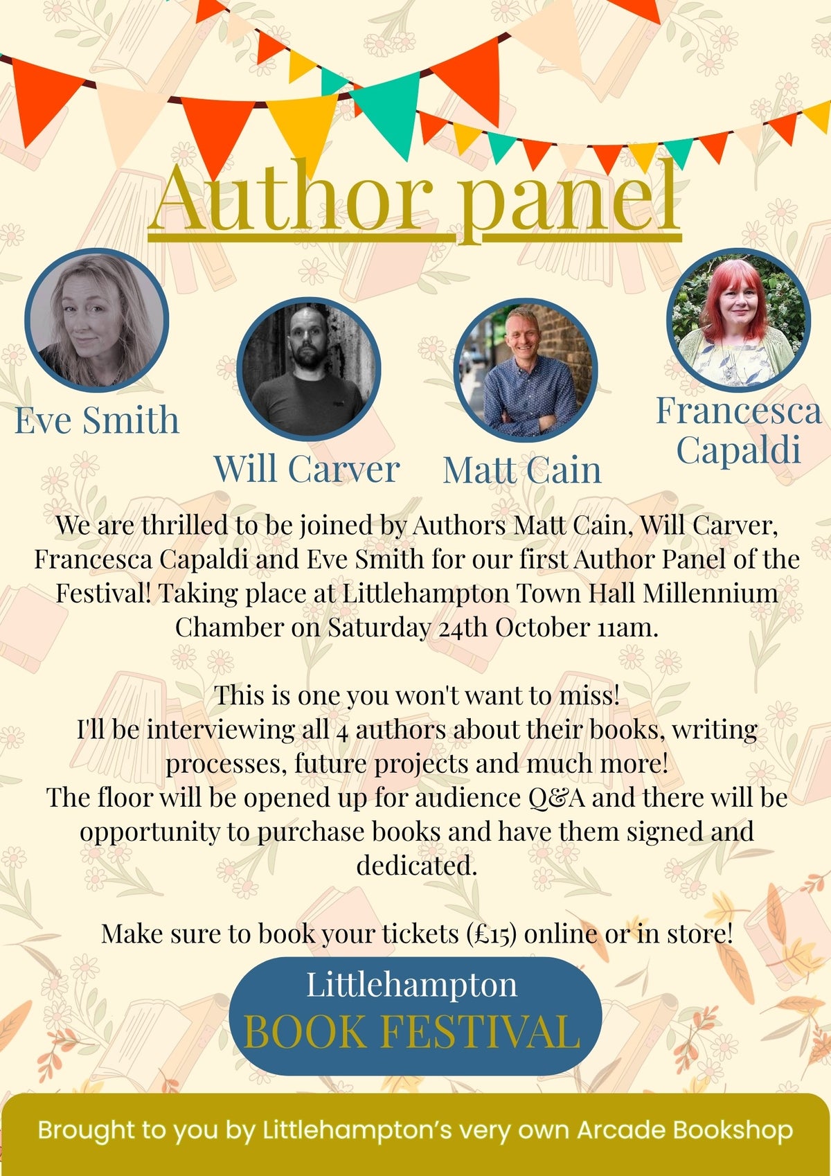 Author Panel - Littlehampton Book Festival - Saturday 24th October 11am