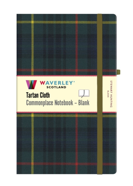 Stewart Hunting Tartan Blank Hardback Notebook: Large 21cm x 13cm : Waverley Scotland Tartan Cloth Commonplace Notebook